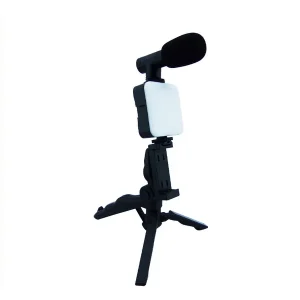 Estabilizador 3 en 1 para Smartphone - Trípode, Micrófono y Luz LED