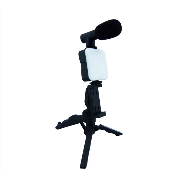 Estabilizador 3 en 1 para Smartphone - Trípode, Micrófono y Luz LED