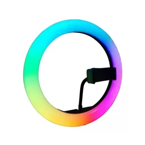 Aro de Luz LED RGB 30cm + Cabezal para Celular - Kit Fotografía Profesional