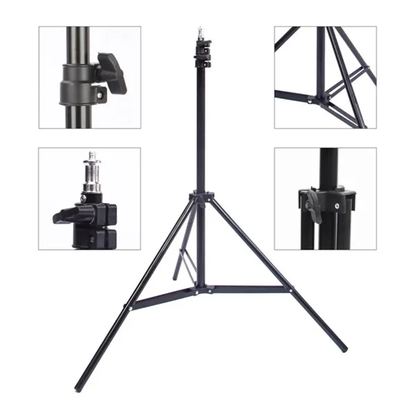 Trípode Profesional de Aluminio 2.2m - Soporte Universal para Luces - Imagen 2