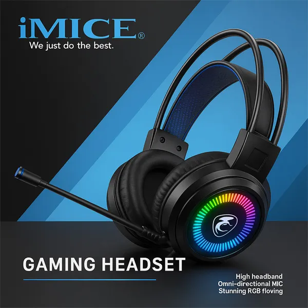 Audífonos Gamer iMice RGB - Sonido Envolvente & Micrófono Direccional - Imagen 3