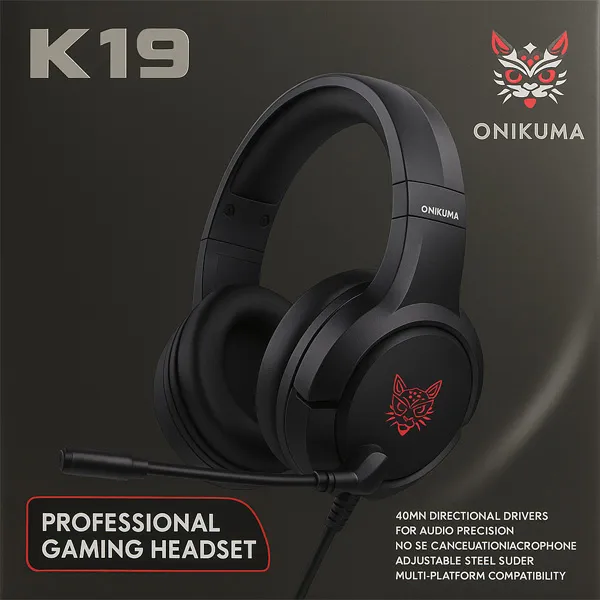 Audífonos Gamer Onikuma K19 RGB - Sonido Envolvente & Micrófono Cancelación de Ruido - Imagen 2