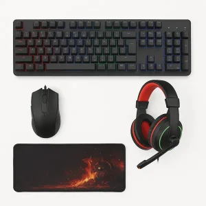 Combo Gamer iMice 4 en 1 - Teclado, Mouse, Audífonos y Mouse Pad