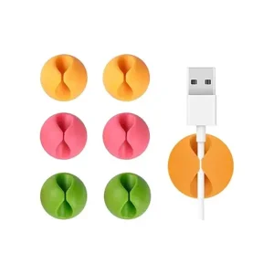 Pack x6 Organizadores de Cables Adhesivos - Diámetro 9.5mm