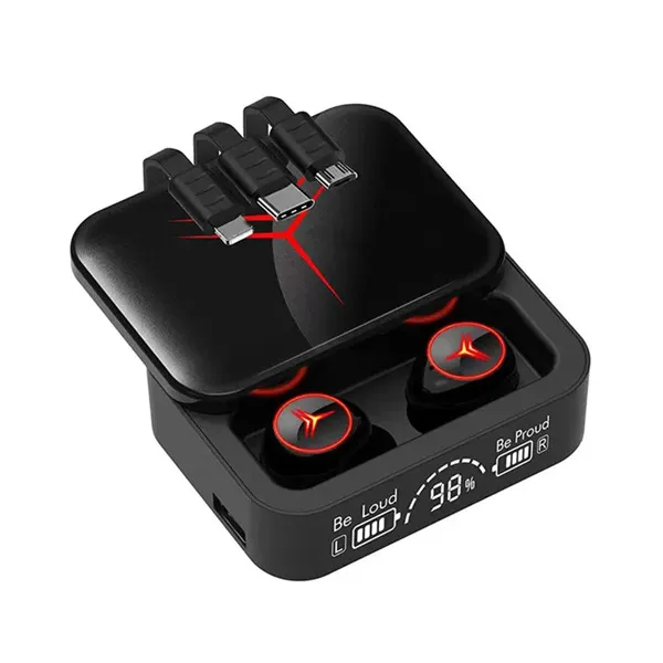 Power Bank M88 Plus con Auriculares Bluetooth | 3 Puertos USB, Pantalla Digital, Resistente al Agua