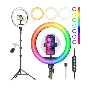 Anillo de Luz LED RGB Profesional - 18" con Control Remoto